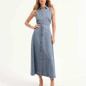 Veronica Beard Fuller Denim Midi Dress Size 2